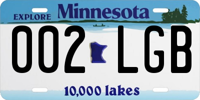 MN license plate 002LGB