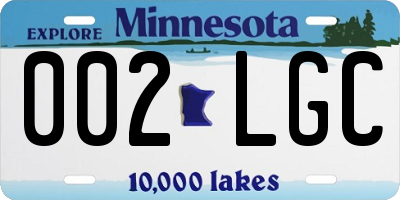 MN license plate 002LGC