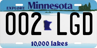 MN license plate 002LGD