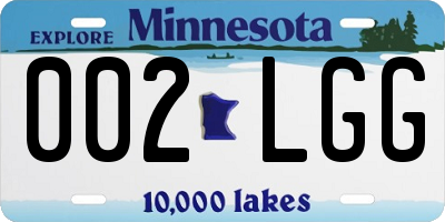 MN license plate 002LGG