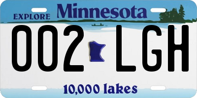 MN license plate 002LGH