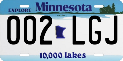 MN license plate 002LGJ