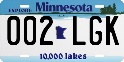 MN license plate 002LGK