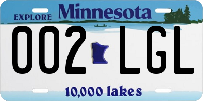 MN license plate 002LGL