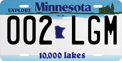 MN license plate 002LGM
