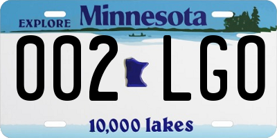 MN license plate 002LGO