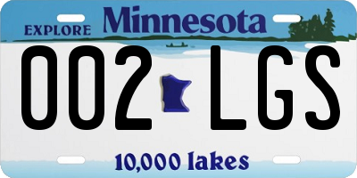 MN license plate 002LGS