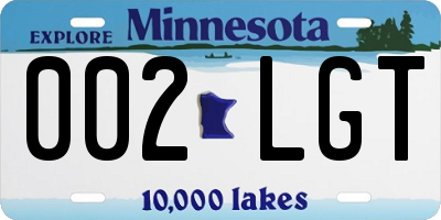MN license plate 002LGT