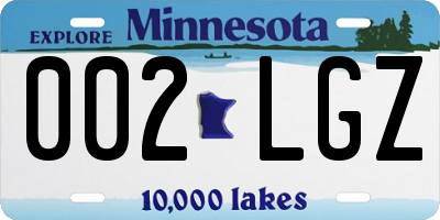 MN license plate 002LGZ
