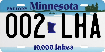 MN license plate 002LHA