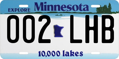 MN license plate 002LHB