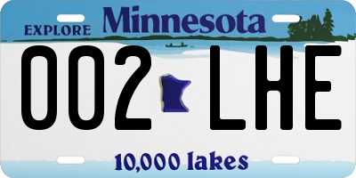 MN license plate 002LHE