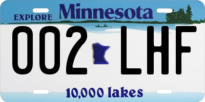 MN license plate 002LHF