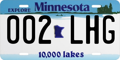 MN license plate 002LHG