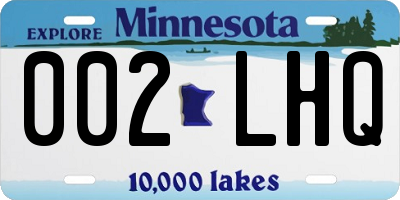 MN license plate 002LHQ