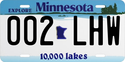 MN license plate 002LHW