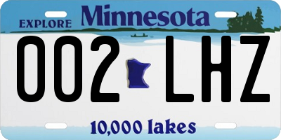 MN license plate 002LHZ