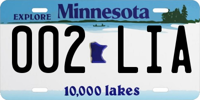 MN license plate 002LIA