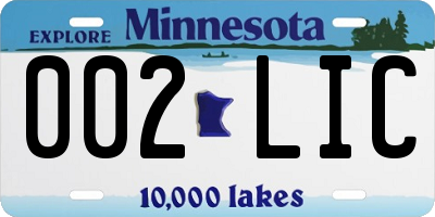 MN license plate 002LIC