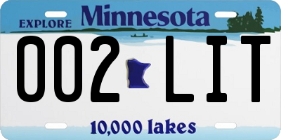 MN license plate 002LIT