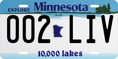 MN license plate 002LIV