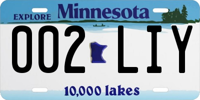 MN license plate 002LIY
