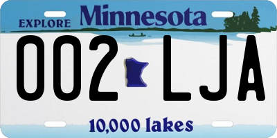 MN license plate 002LJA