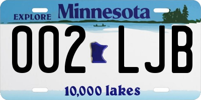 MN license plate 002LJB