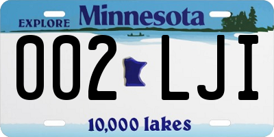MN license plate 002LJI