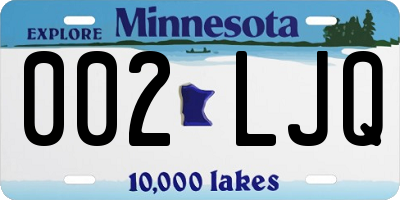 MN license plate 002LJQ