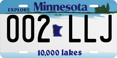 MN license plate 002LLJ