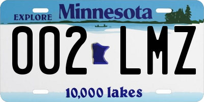 MN license plate 002LMZ