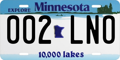 MN license plate 002LNO