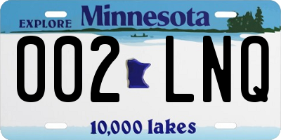 MN license plate 002LNQ