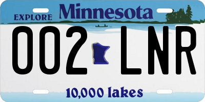 MN license plate 002LNR