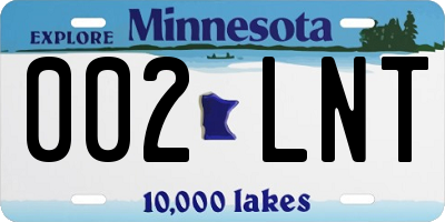 MN license plate 002LNT