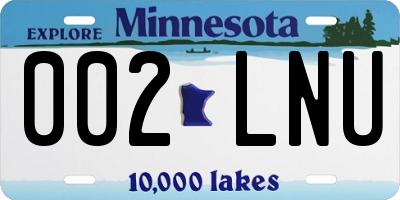 MN license plate 002LNU