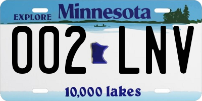 MN license plate 002LNV