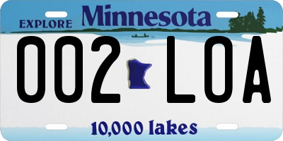 MN license plate 002LOA