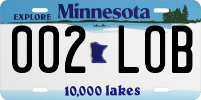 MN license plate 002LOB