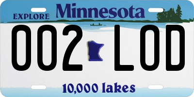 MN license plate 002LOD