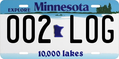 MN license plate 002LOG