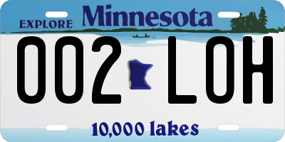 MN license plate 002LOH
