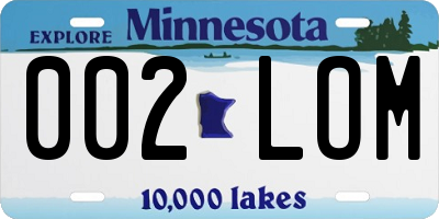 MN license plate 002LOM