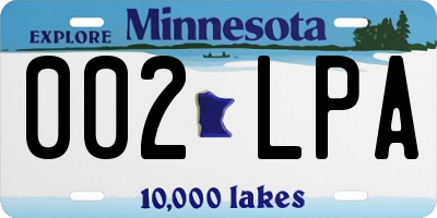 MN license plate 002LPA