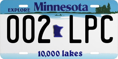 MN license plate 002LPC