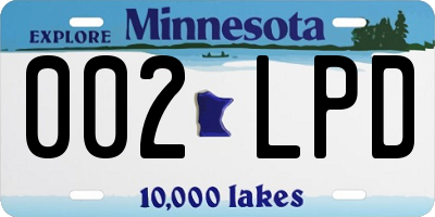 MN license plate 002LPD