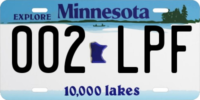MN license plate 002LPF