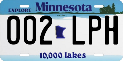 MN license plate 002LPH