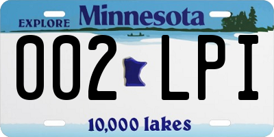 MN license plate 002LPI